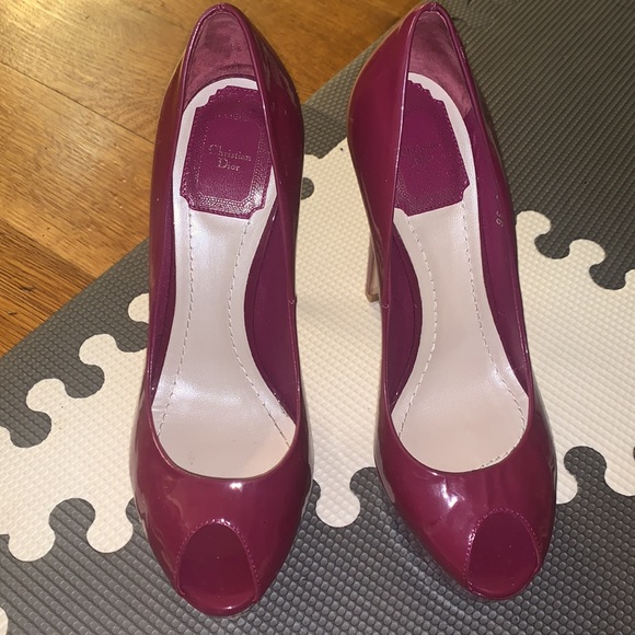 Burgundy Dior Peep Toe Pumps! - Picture 4 of 9